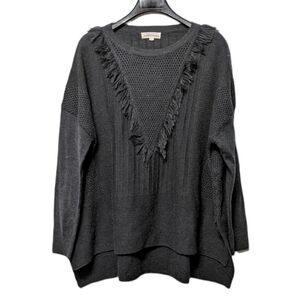 WALLFLOWER Oversized Fringe Wool Sweater L